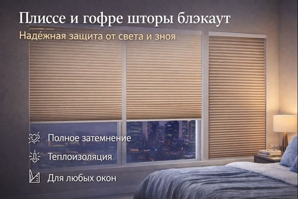 Плиссе и гофре шторы блэкаут: конструкция, материалы, свойства и особенности применения