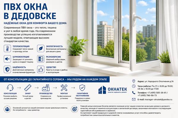 ПВХ-окна в Дедовске: особенности выбора, производства и эксплуатации современных оконных систем