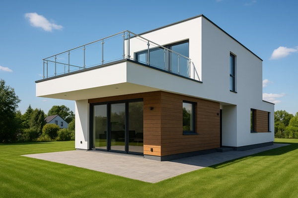 Двухэтажный дом с террасой на крыше: современное пространство для жизни и отдыха