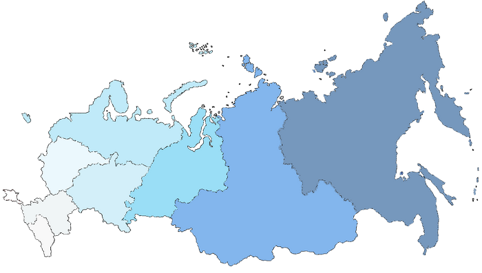 Карта России округа
